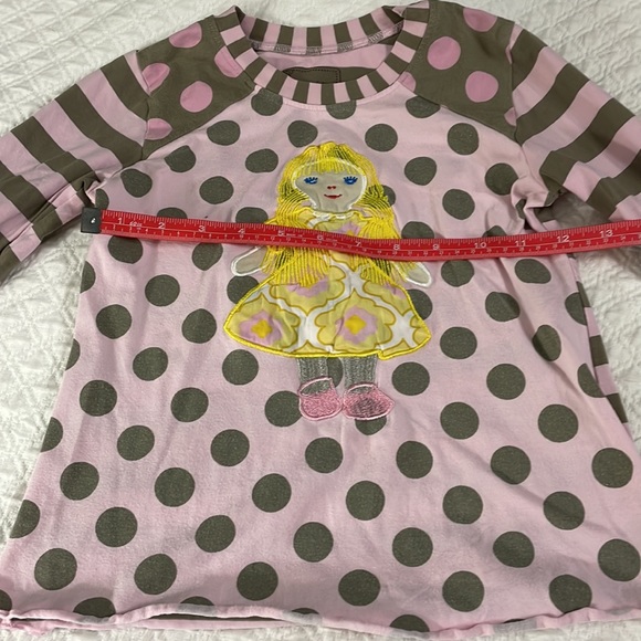 Mustard Pie pink taupe yellow 3 piece tutu ruffle pants top outfit sz 7 so cute - Picture 11 of 12